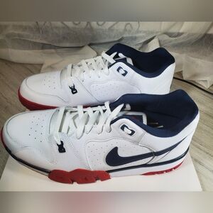 NEW Nike Men's Cross Trainer Lows White Blue Red Retro 90's Design SIZE 12